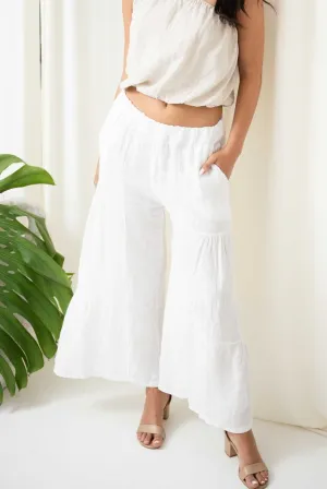 Puccanti Tiered Pants | White