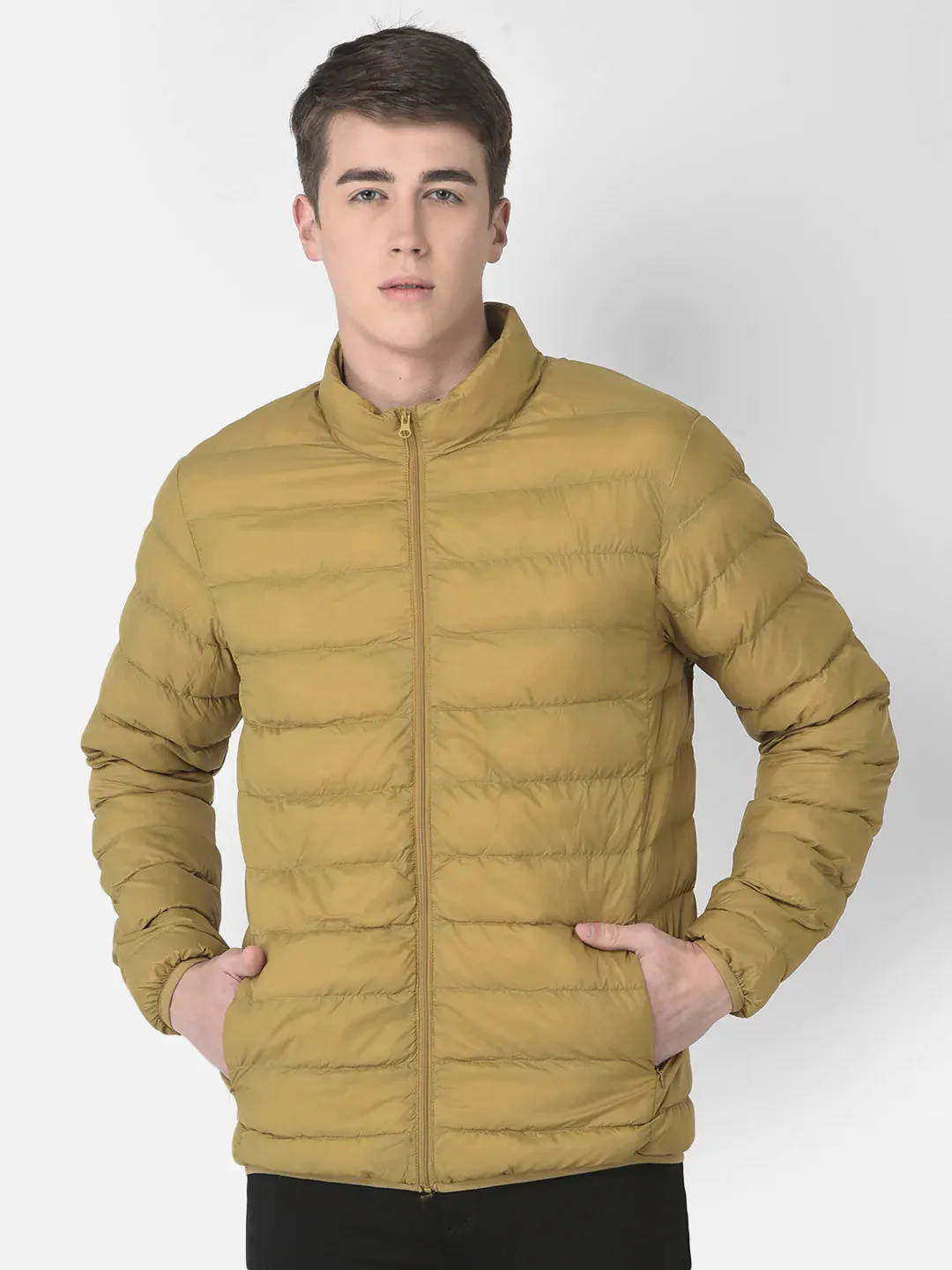 Puffer Jacket In Mustard Color