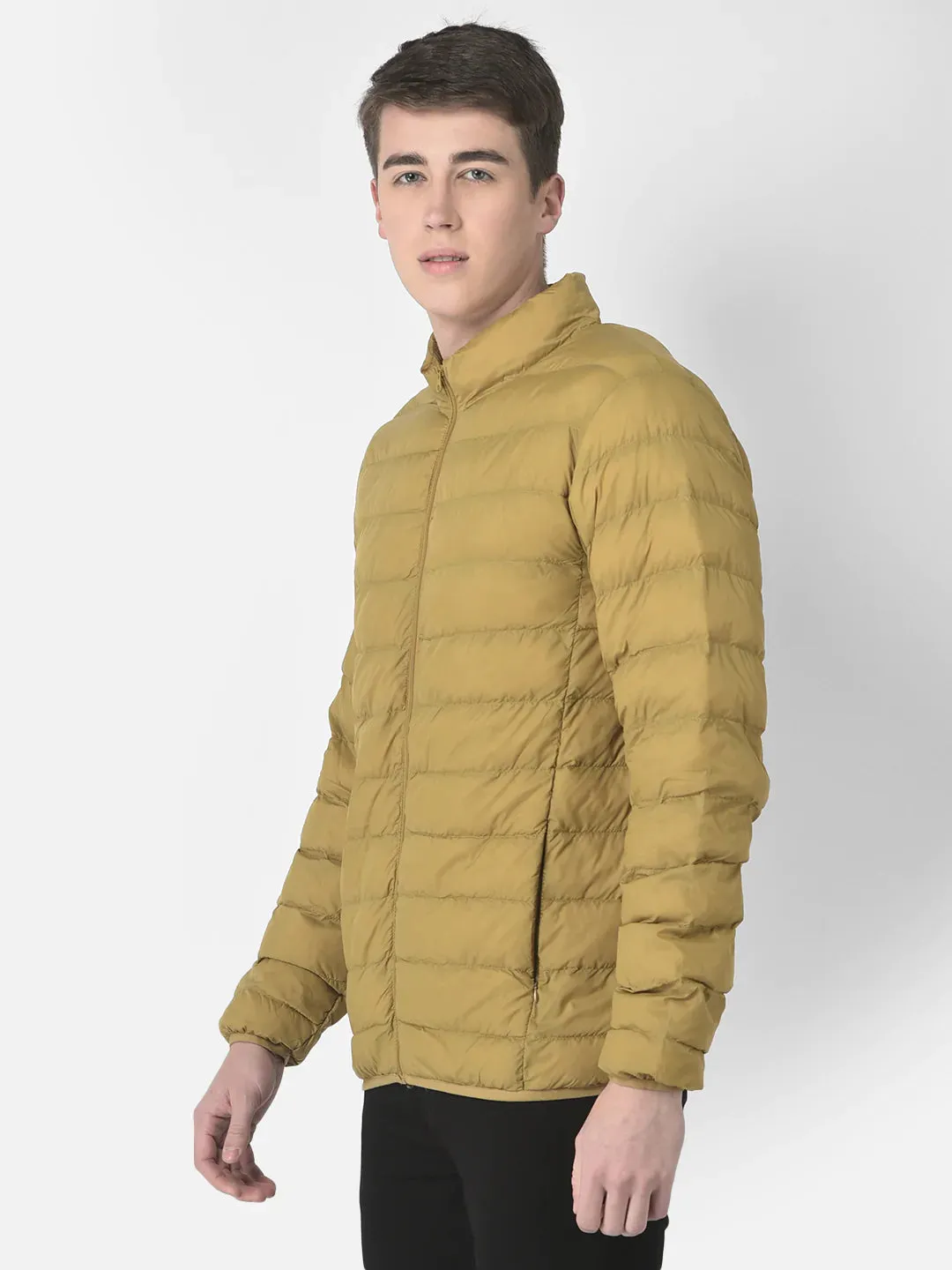 Puffer Jacket In Mustard Color