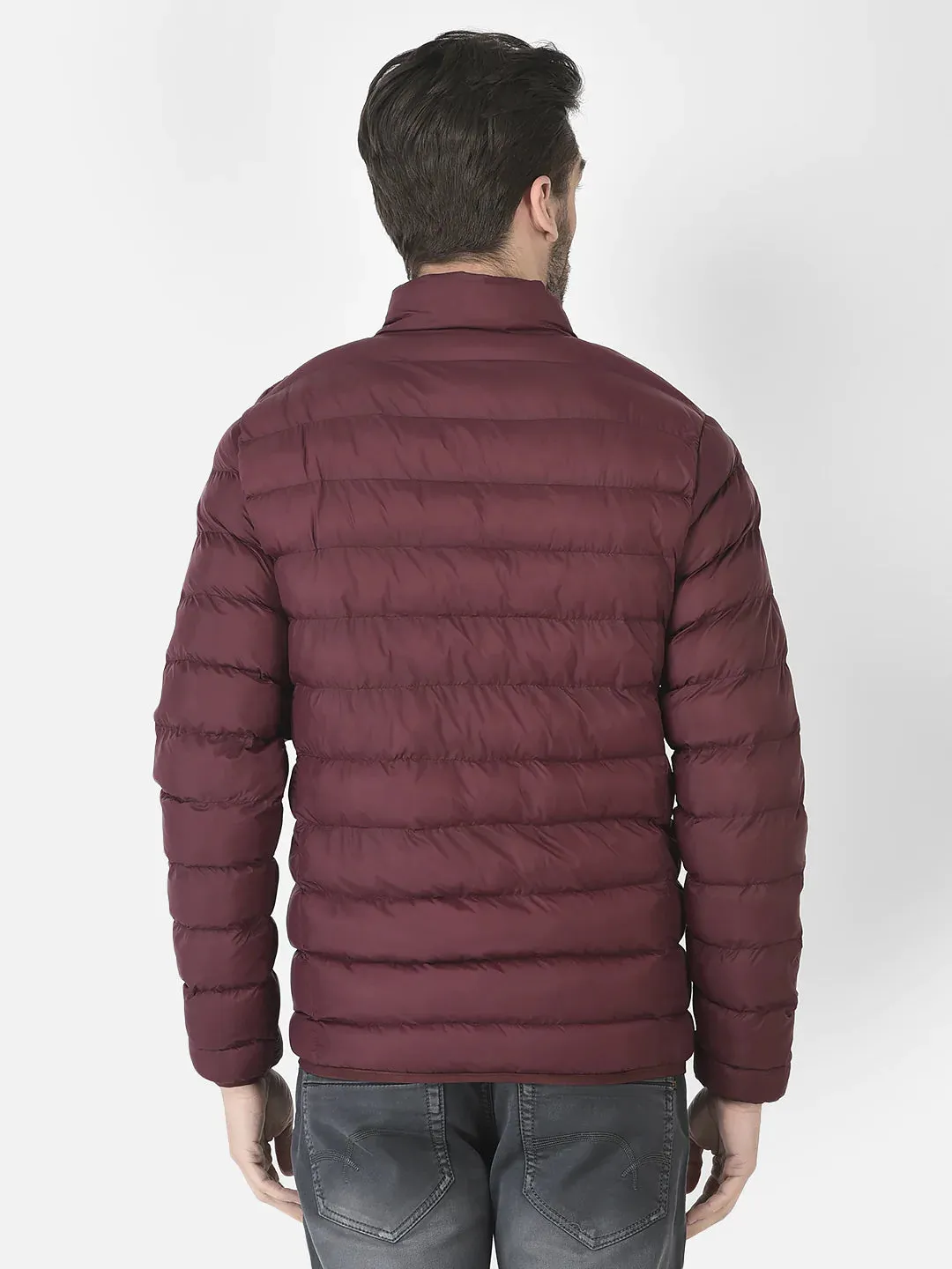 Puffer Jacket in Wine Color
