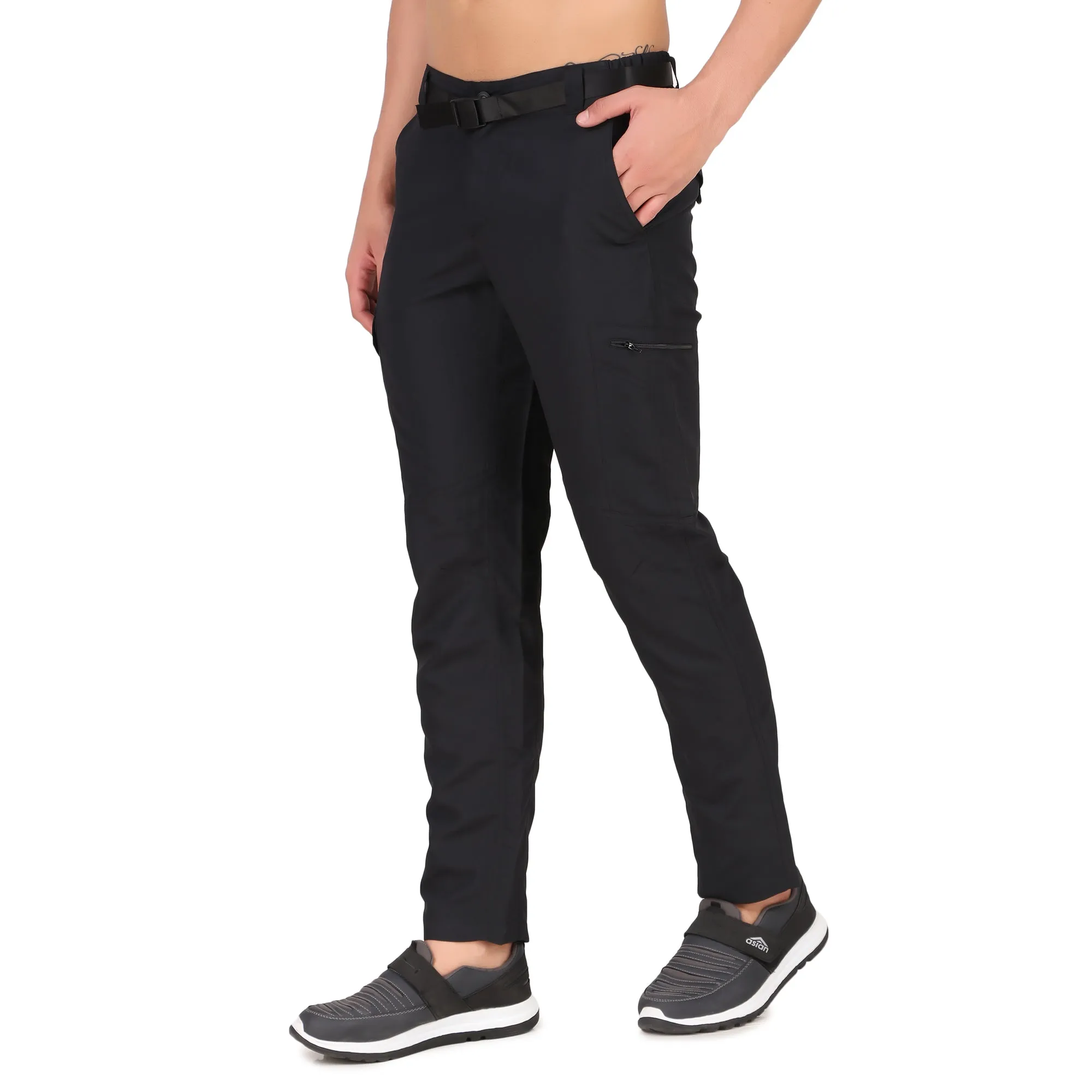 Quick Dry Cargo Pants For Men (Black)