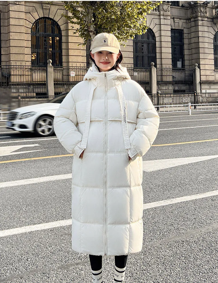 Quilted Water-resistant Calf-length Puffer Jacket Ideal for Winter