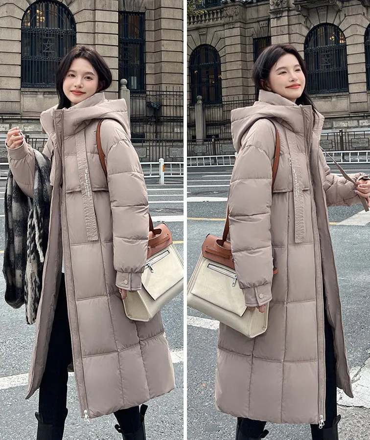 Quilted Water-resistant Calf-length Puffer Jacket Ideal for Winter