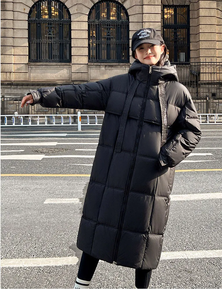 Quilted Water-resistant Calf-length Puffer Jacket Ideal for Winter