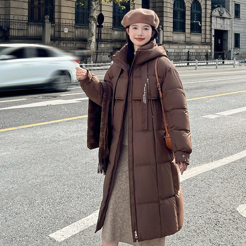Quilted Water-resistant Calf-length Puffer Jacket Ideal for Winter