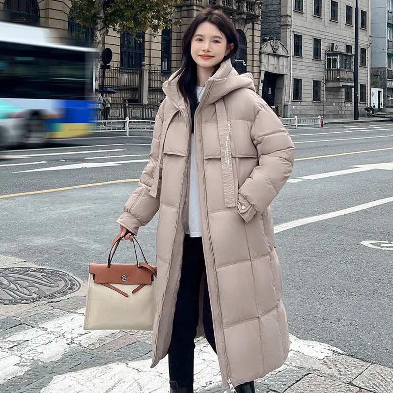 Quilted Water-resistant Calf-length Puffer Jacket Ideal for Winter