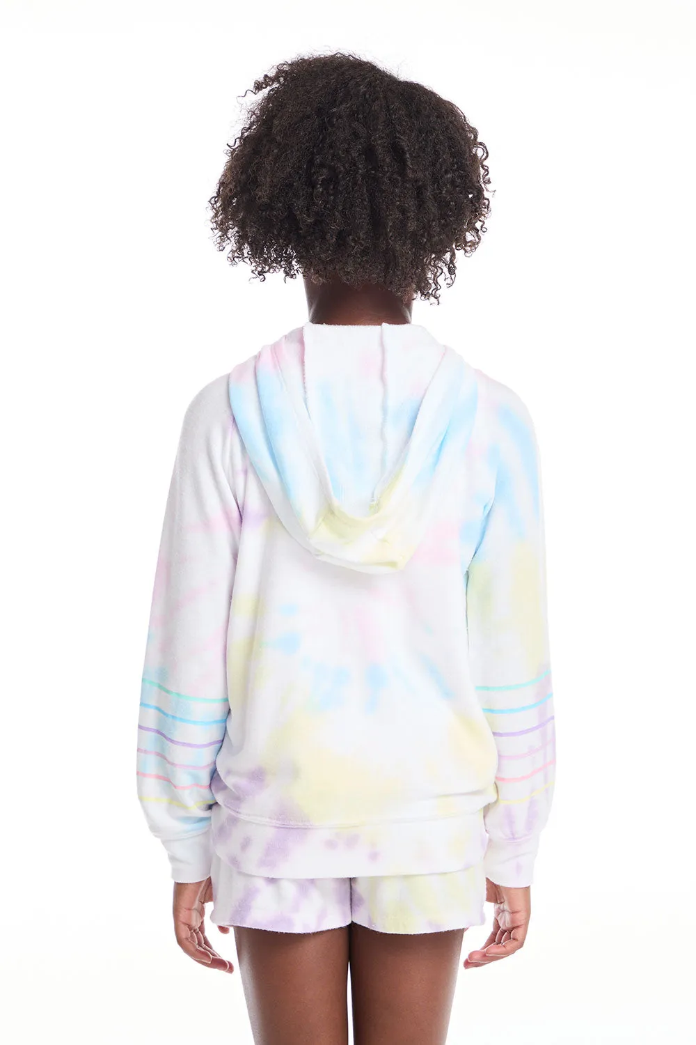 Rainbow Stripe Girls Zip Up Hoodie