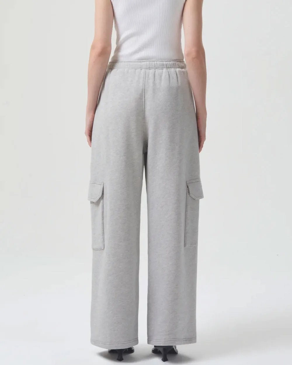 Ramsey Wide Leg Sweatpant in Heather Grey