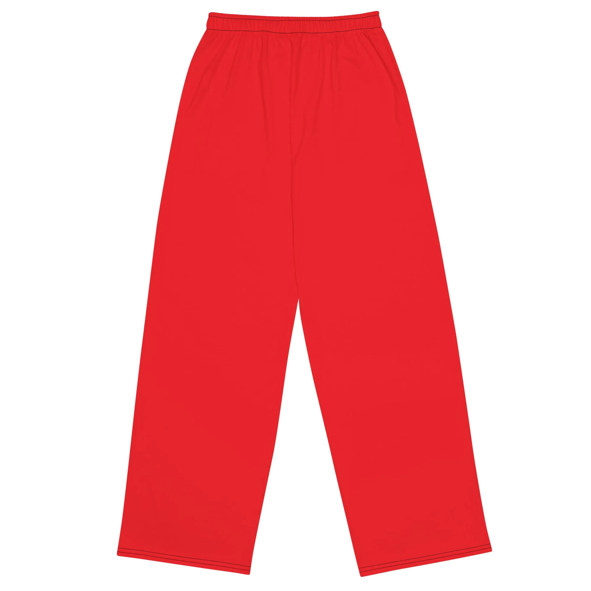 Red wide-leg pants
