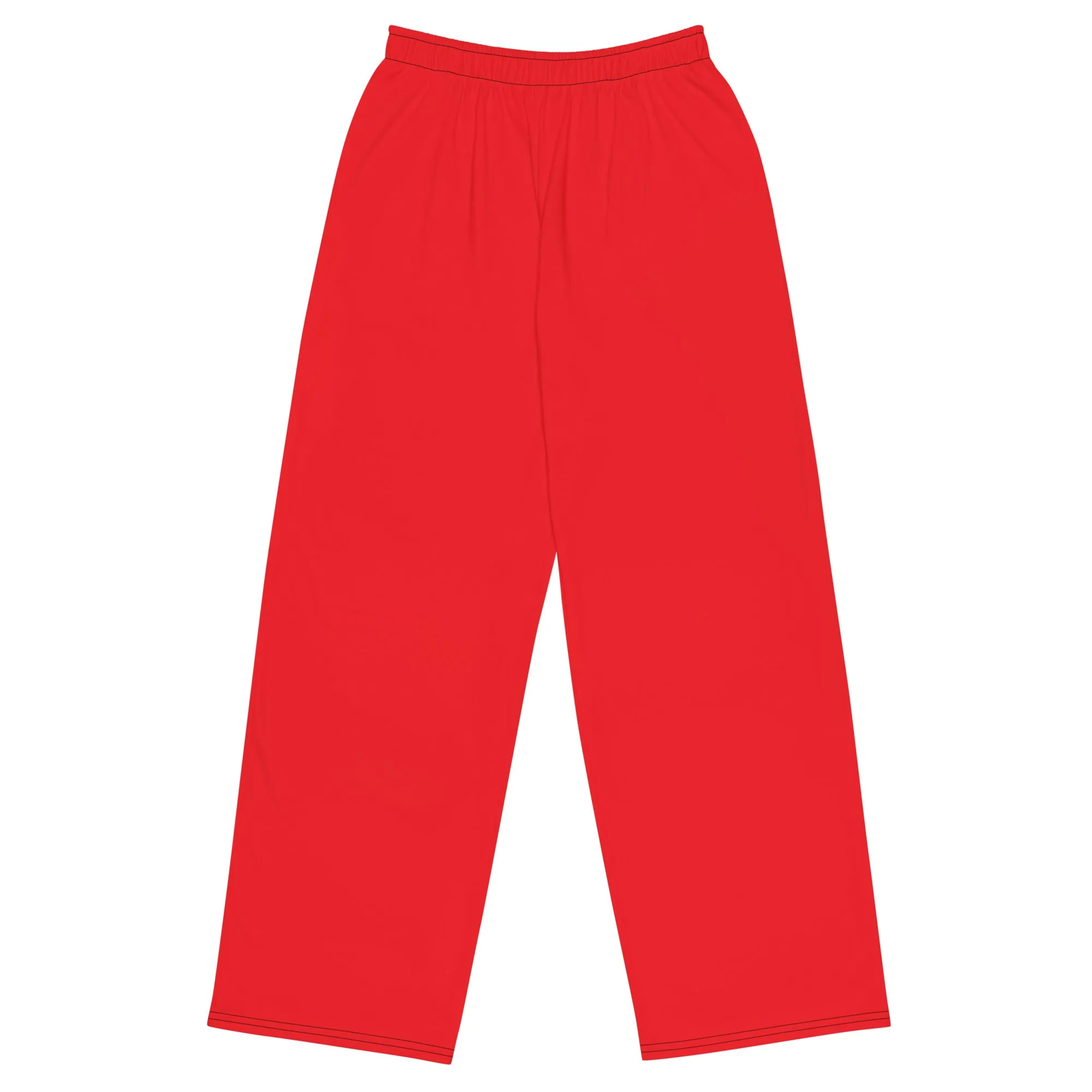 Red wide-leg pants