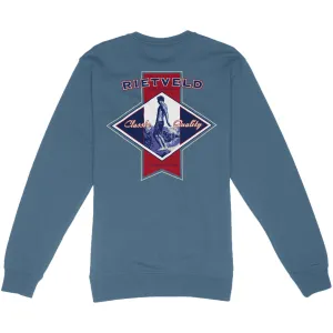 Rietveld Mens American Made Crew Neck Sweatshirt - Blue