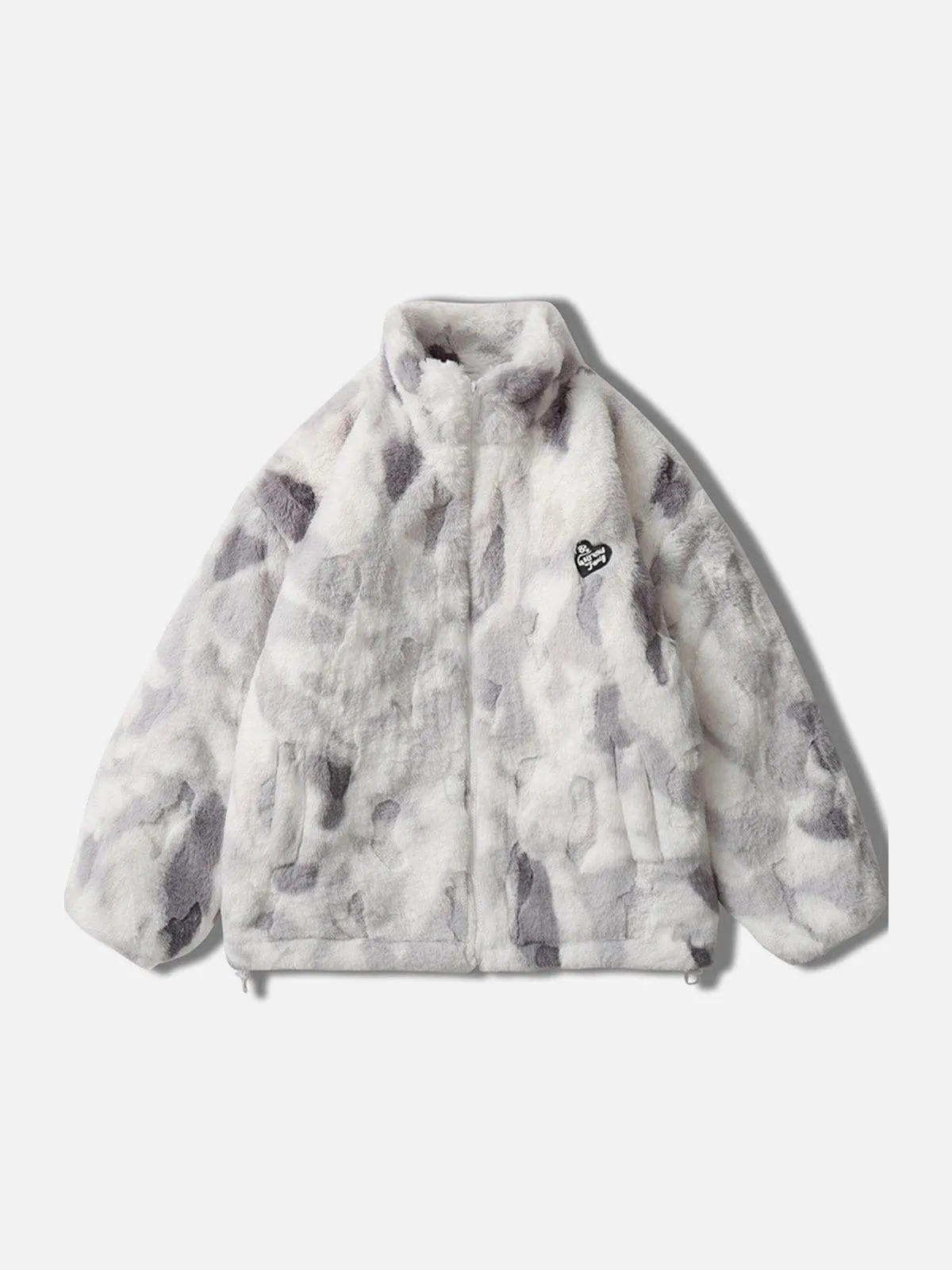 Rimiro - Tie-dye Heart Sherpa Coat