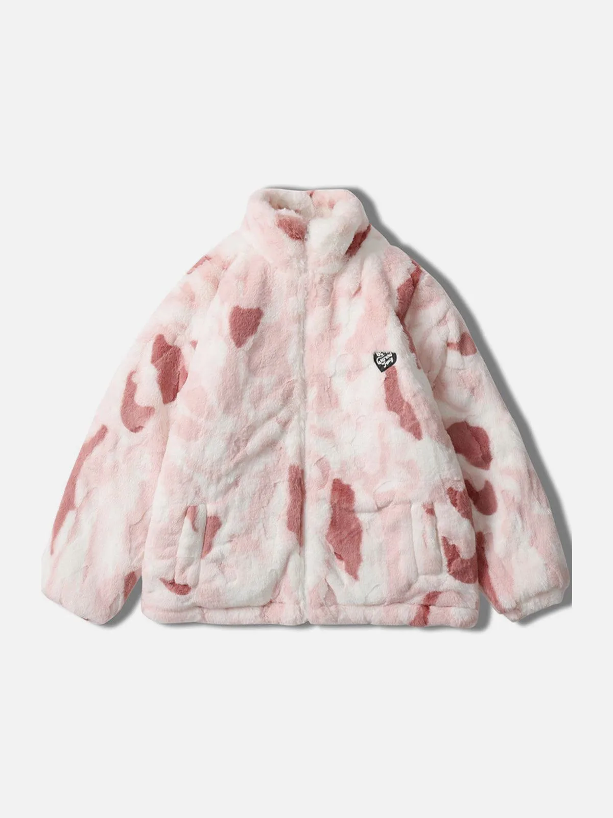 Rimiro - Tie-dye Heart Sherpa Coat