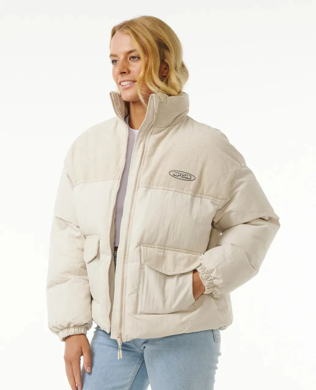 Rip Curl High Tide Mixed Cord Jacket Off White