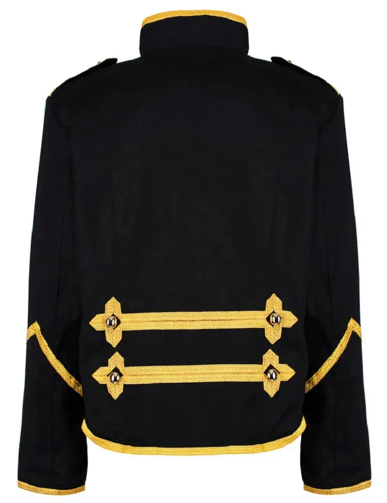 Ro Rox Emo MCR Drummer Parade Jacket, Black & Gold