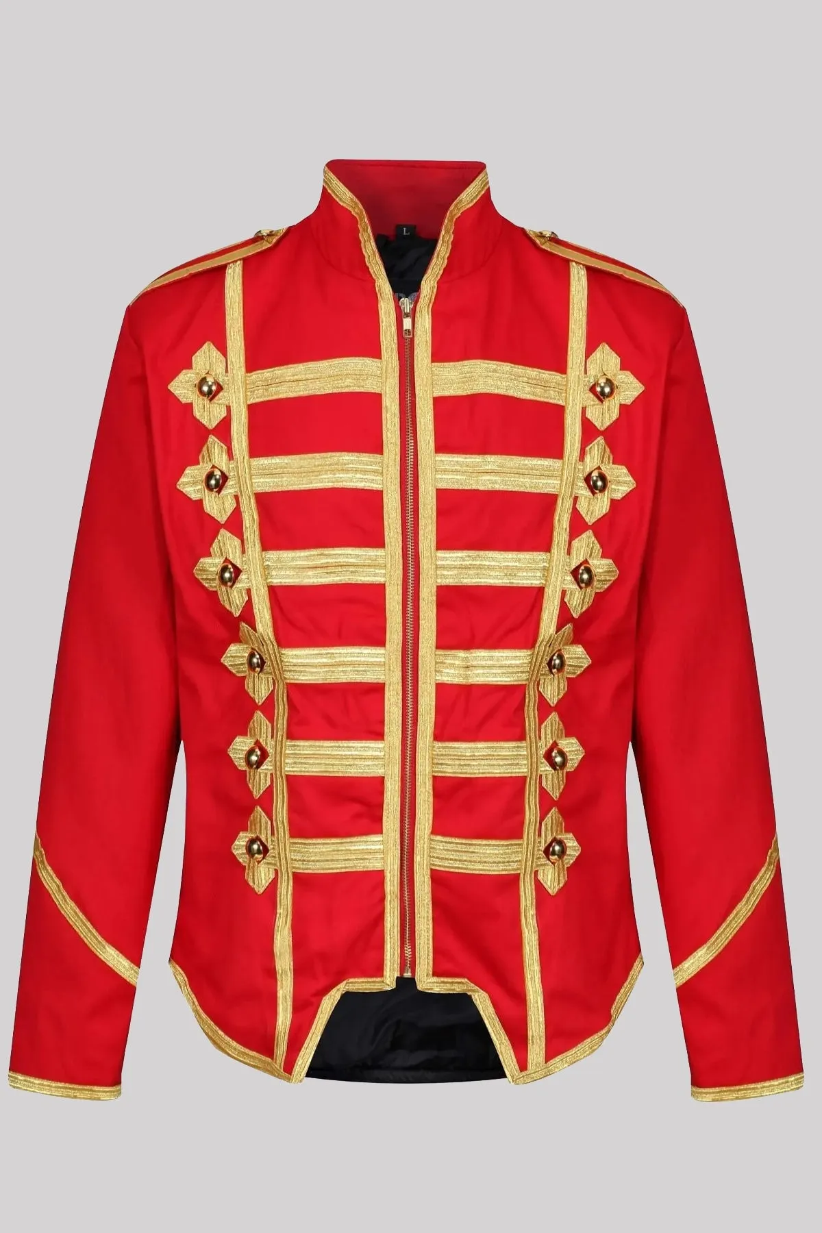 Ro Rox Emo MCR Drummer Parade Jacket, Red & Gold
