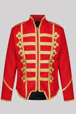 Ro Rox Emo MCR Drummer Parade Jacket, Red & Gold