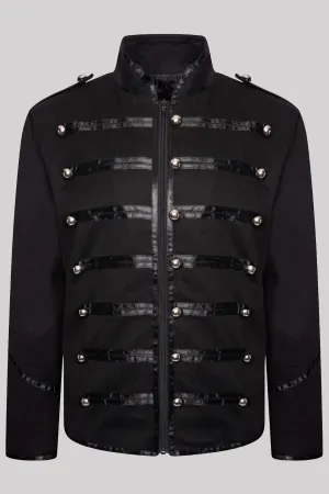 Ro Rox Men's MCR Military Drummer Black Parade Jacket, Black & Black