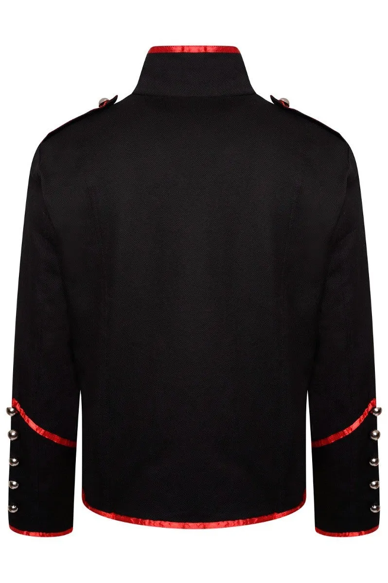 Ro Rox Men's MCR Military Drummer Black Parade Jacket, Black & Red