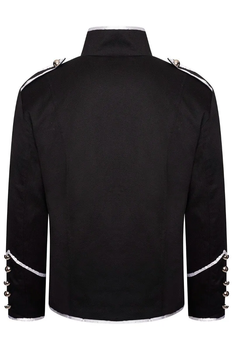 Ro Rox Men's MCR Military Drummer Black Parade Jacket, Black & Silver