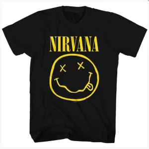 Rock Off - Nirvana Unisex 'Yellow Happy Face' T-Shirt