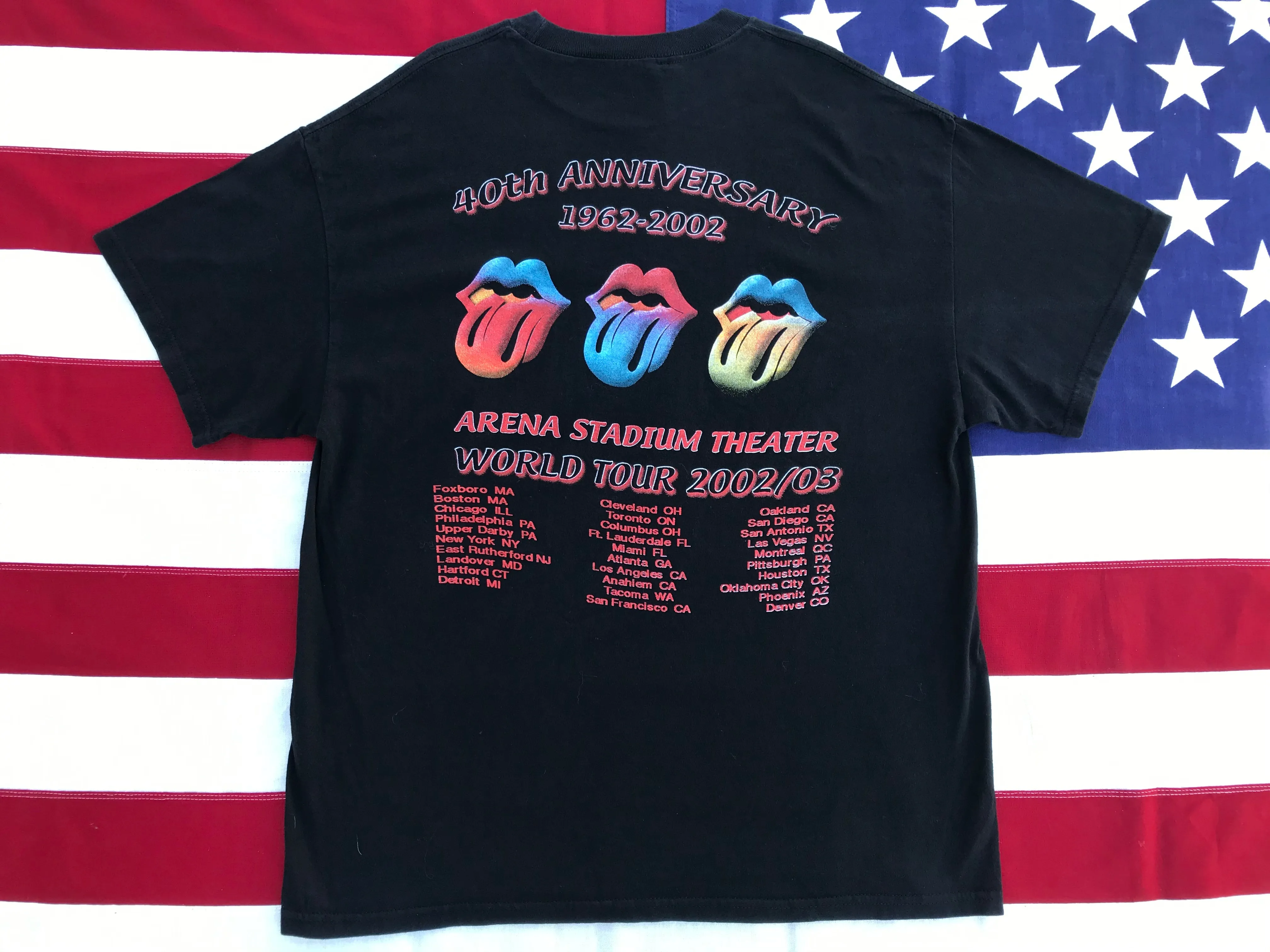 Rolling Stones 40th Anniversary 1962-2002 Arena Stadium Theater World Tour 2002/03 Original Vintage Rock T-Shirt