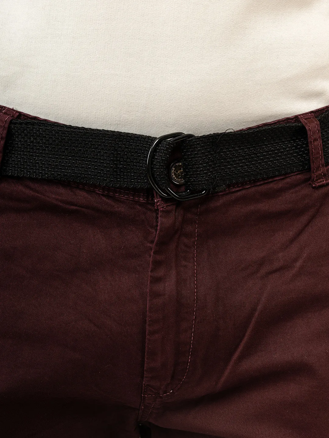 Ruby Wine Gap Twill Cotton Cargo Pants