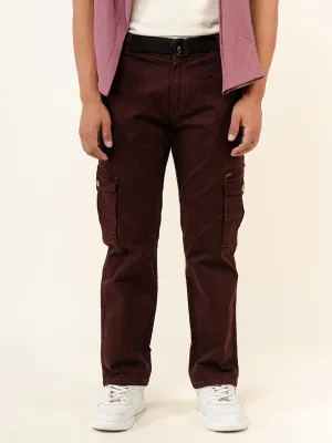 Ruby Wine Gap Twill Cotton Cargo Pants