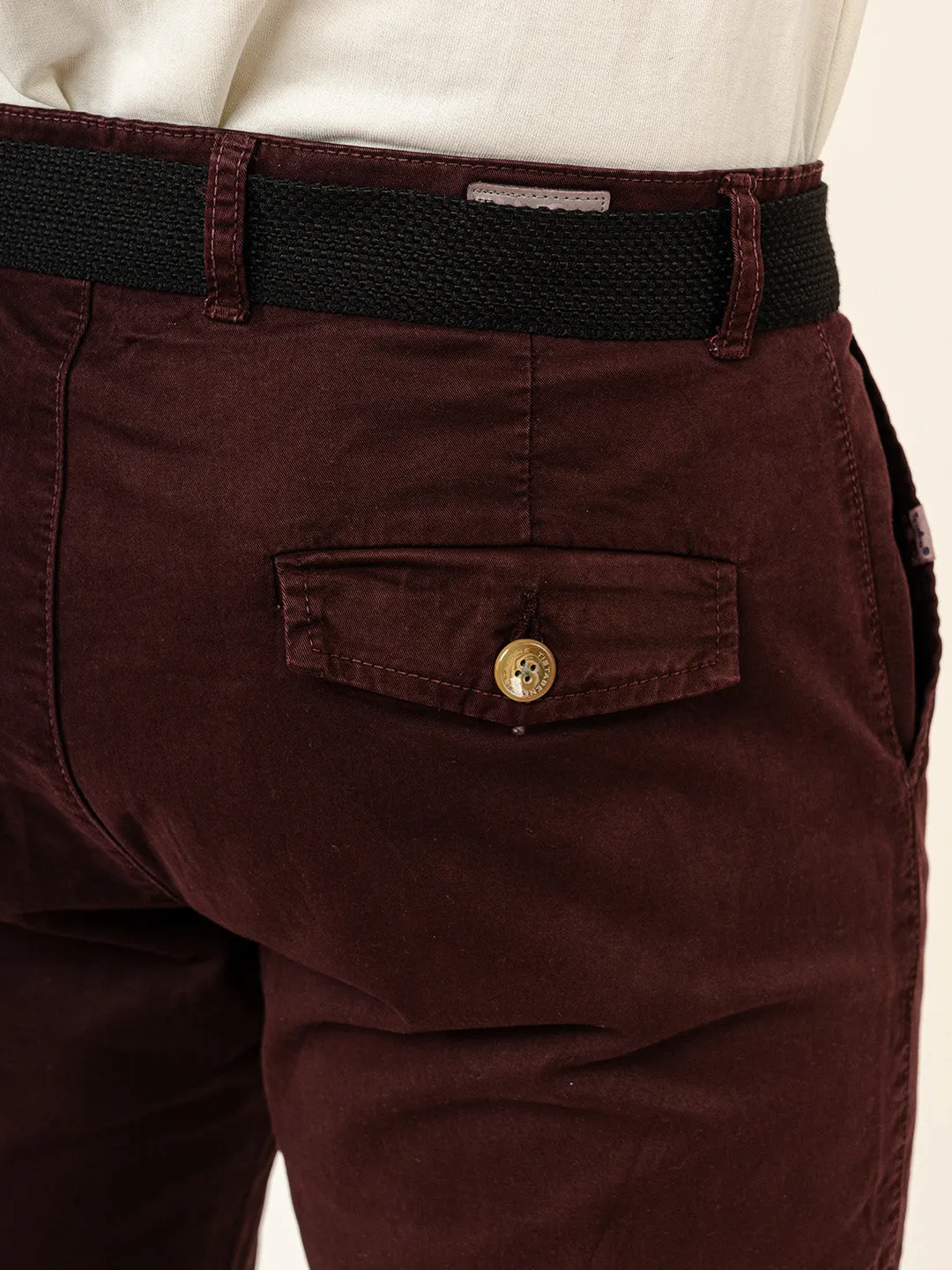 Ruby Wine Gap Twill Cotton Cargo Pants