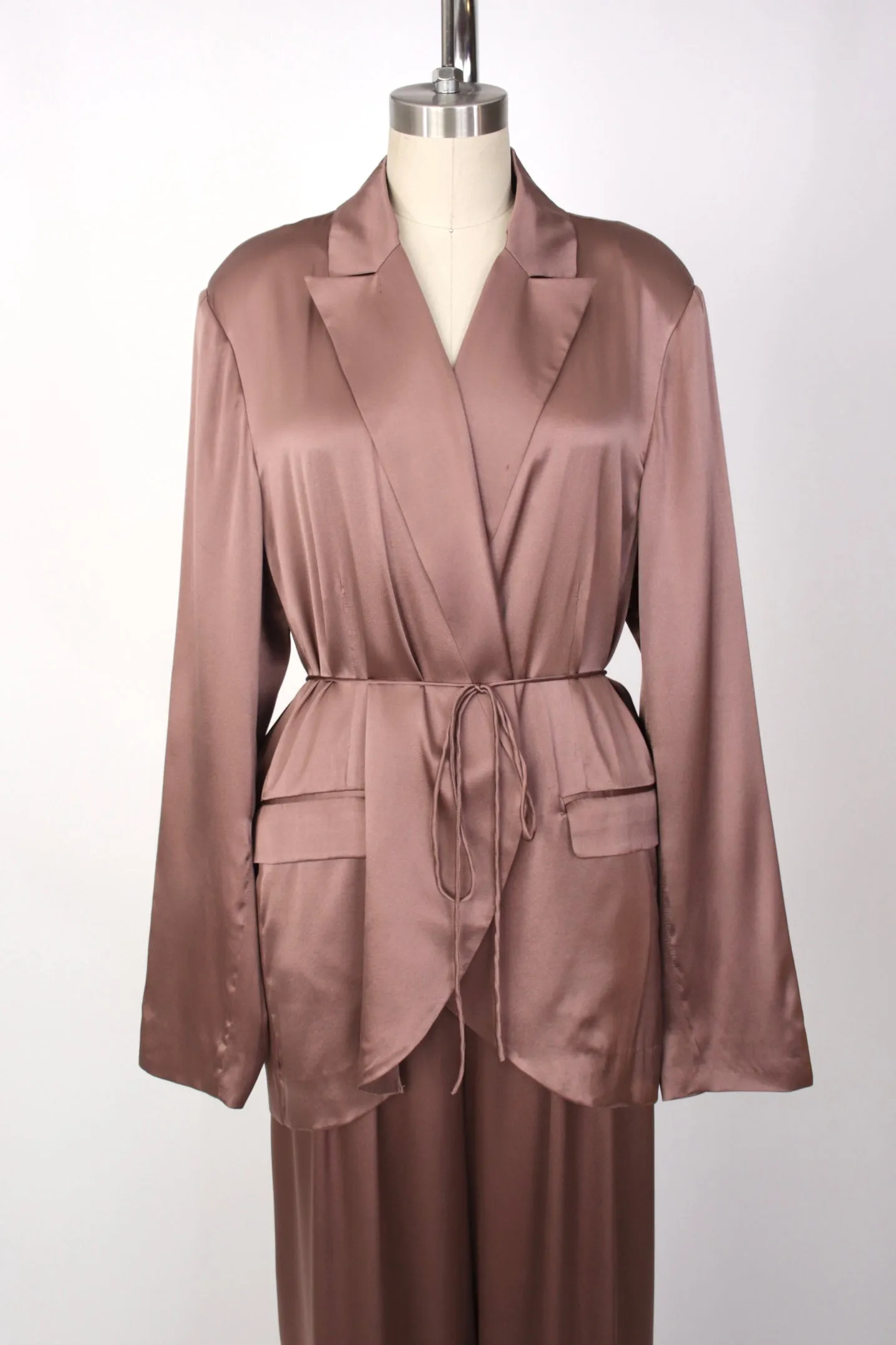 Ruti Silk Blazer & Wide-Leg Pant Set