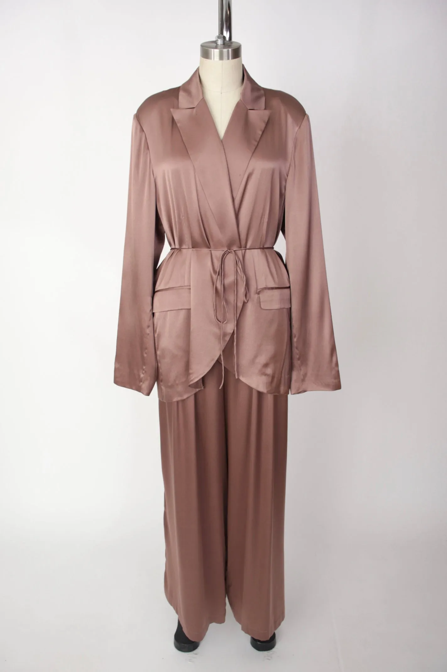 Ruti Silk Blazer & Wide-Leg Pant Set