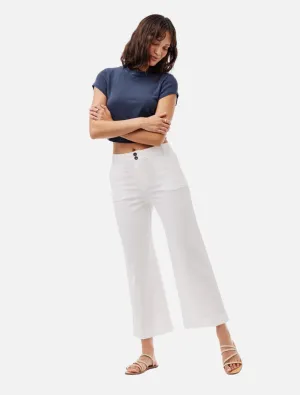 Saige Wide Leg Crop - White