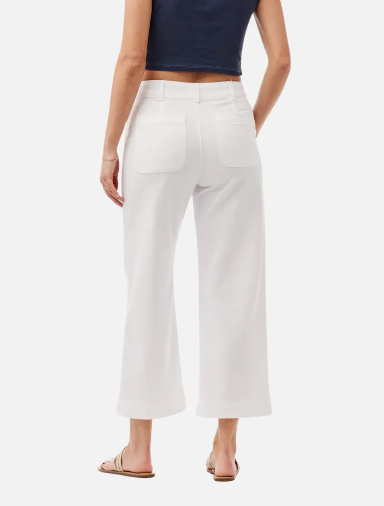 Saige Wide Leg Crop - White