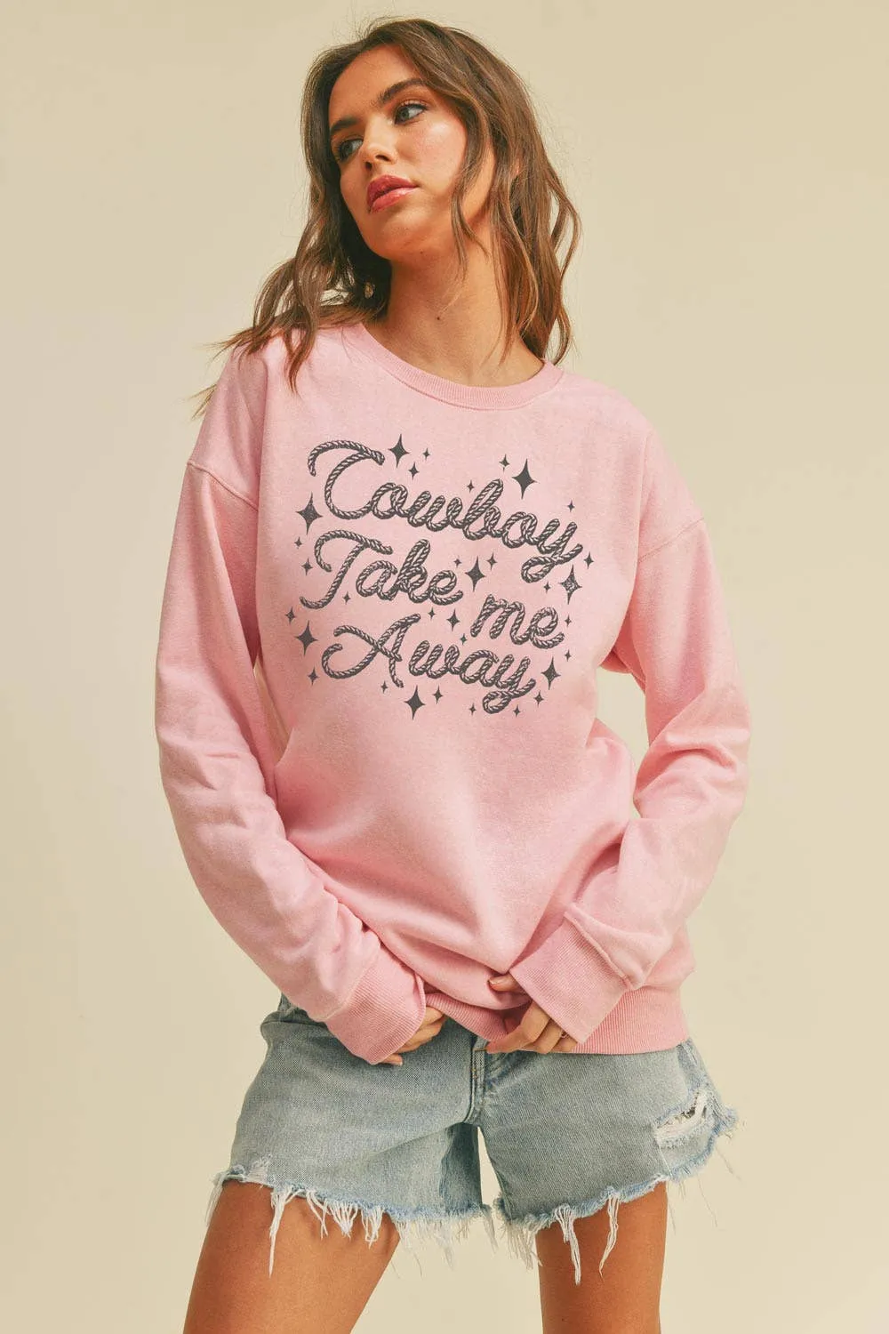 Sale - Cowboy Take Me Away Graphic Sweatshirt