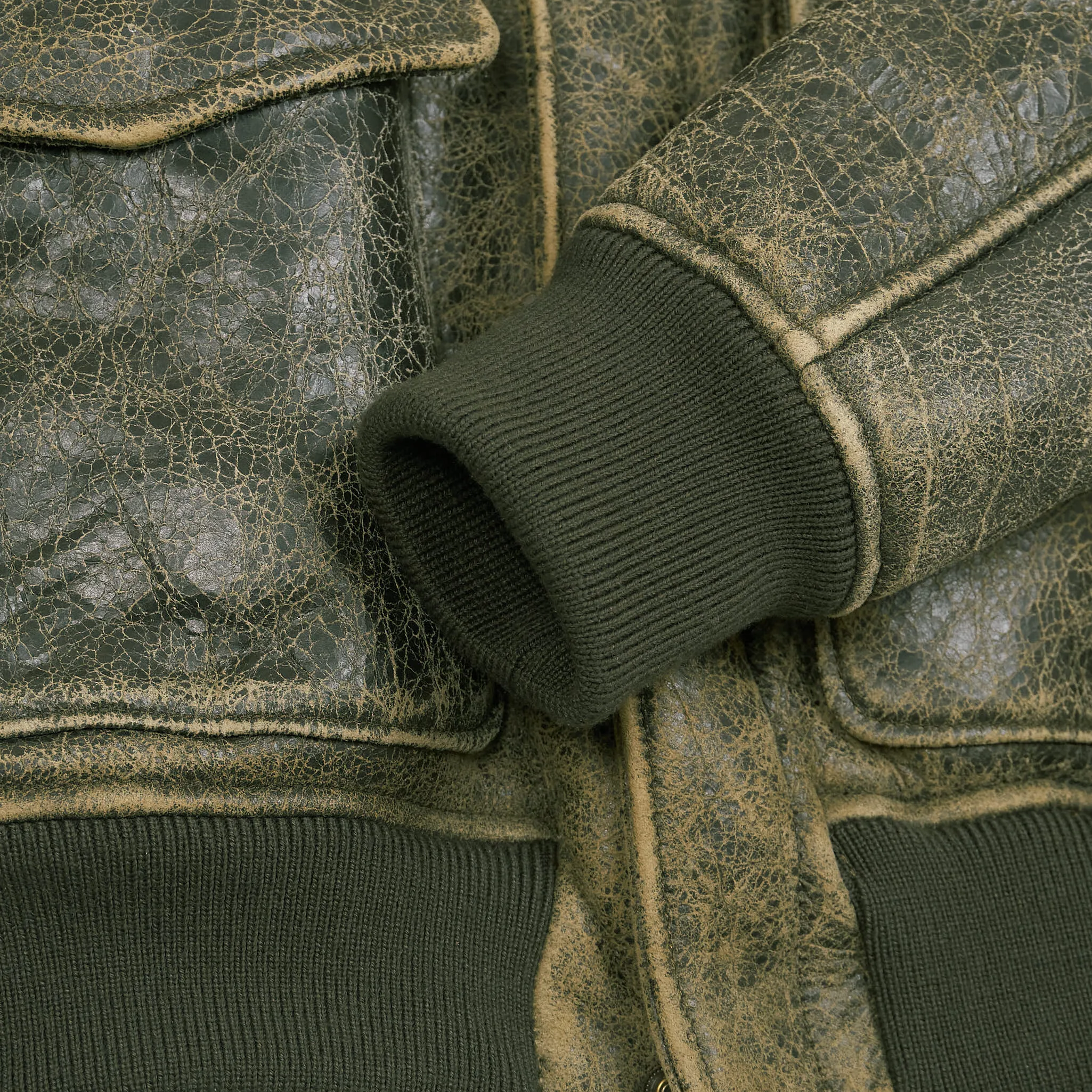 Salvatore Santoro Vintage Look Shearling Bomber Jacket