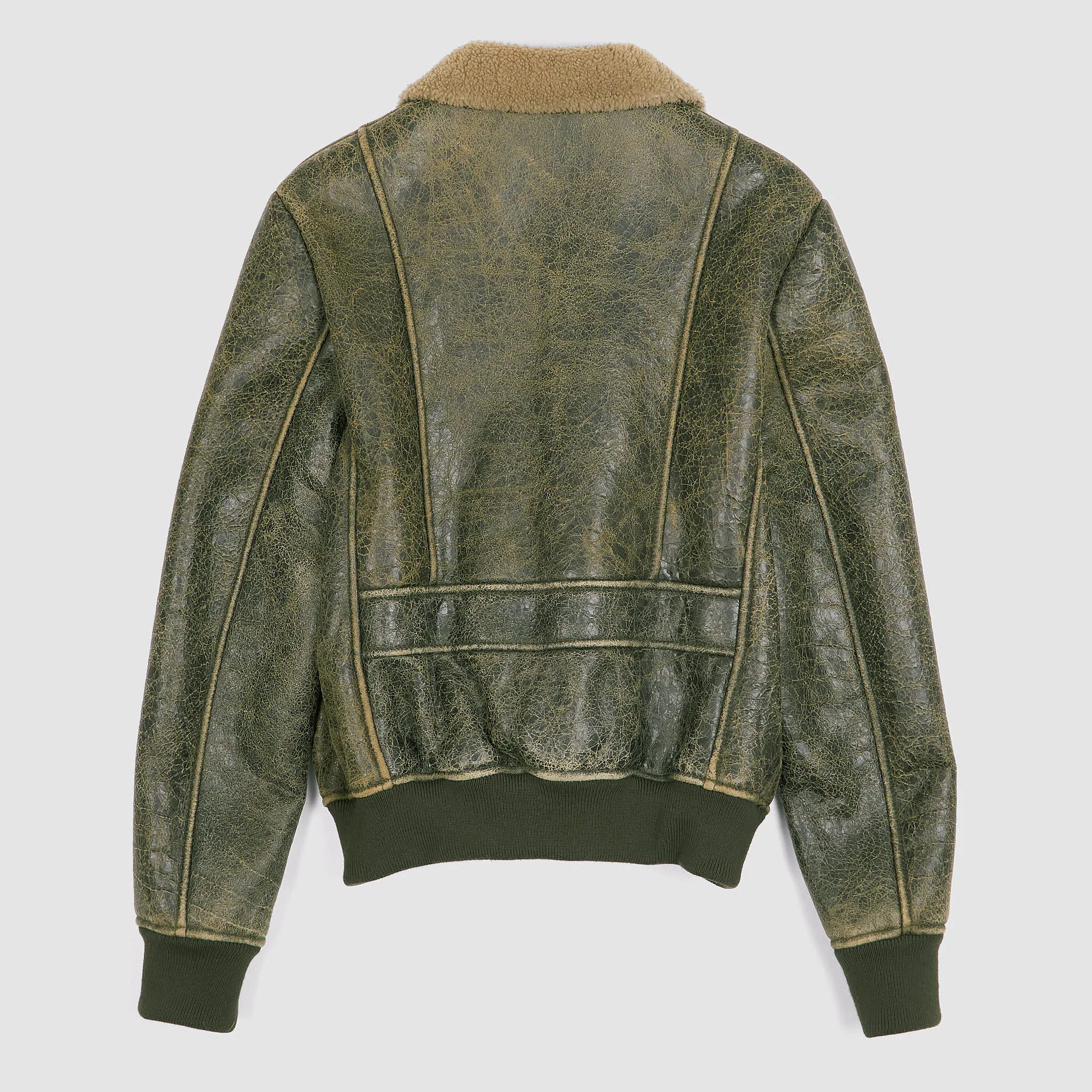 Salvatore Santoro Vintage Look Shearling Bomber Jacket