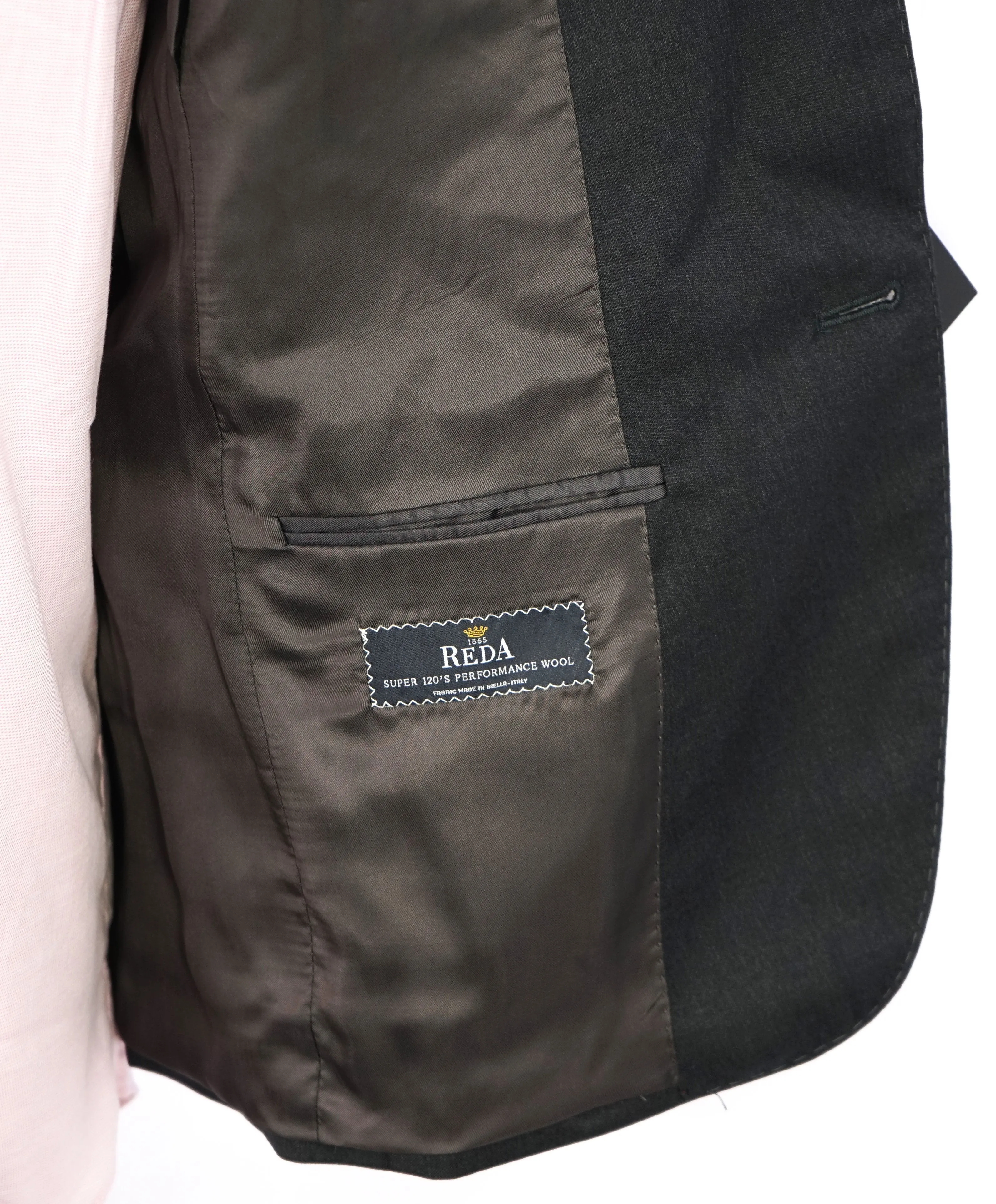 SAMUELSOHN - "REDA" Super 120's Performance Wool Charcoal Suit - 46L