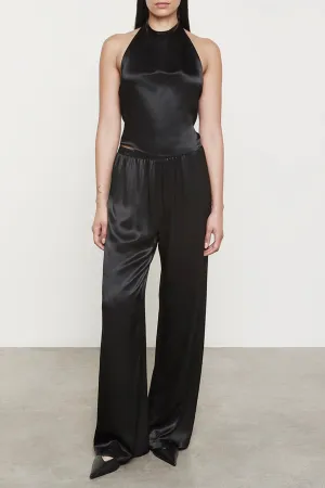 Satin Wide Leg in Black