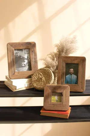 Set of 3 Recycled Wood Photo Frames