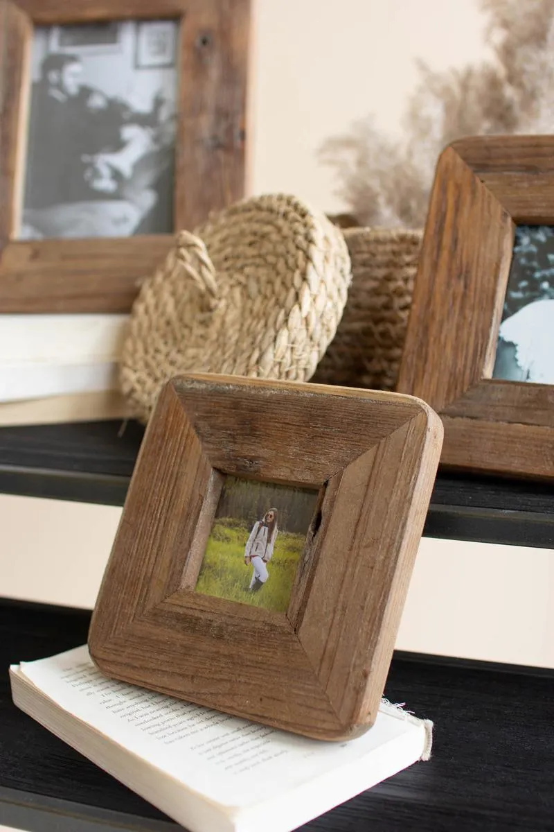 Set of 3 Recycled Wood Photo Frames