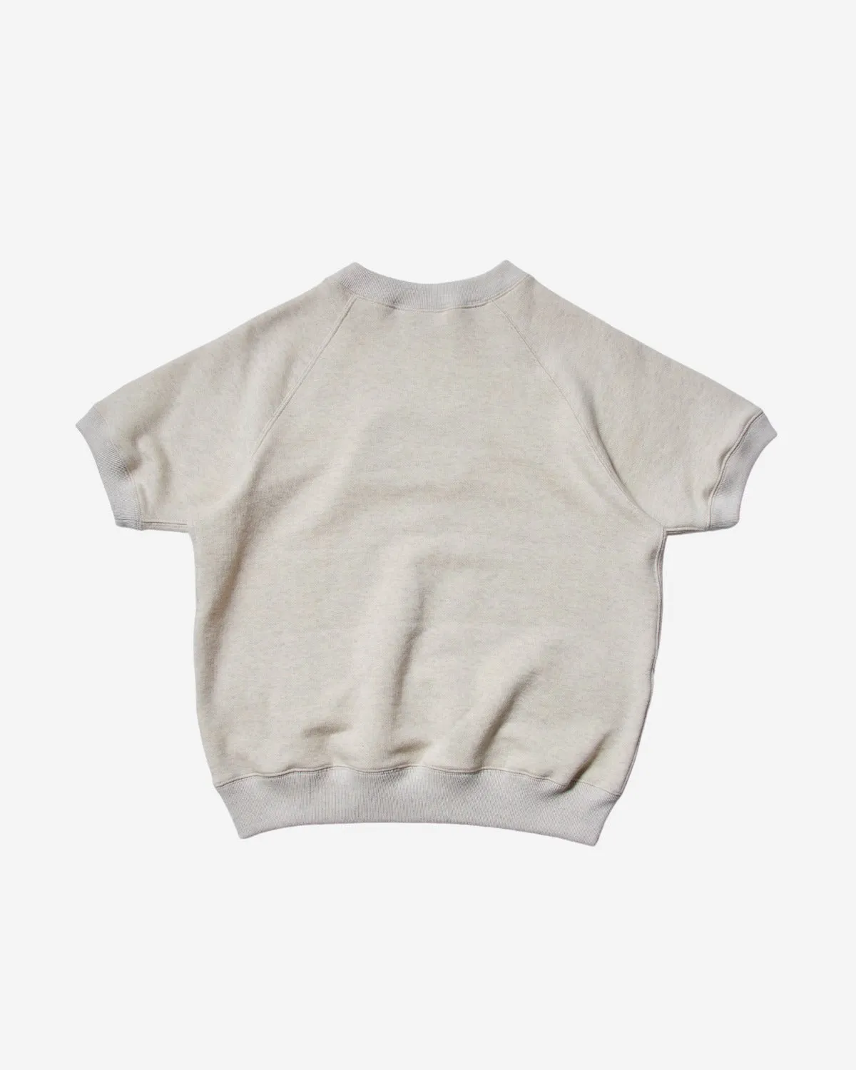 Short Sleeve Sweatshirt - Rat Embroidery - Oatmeal