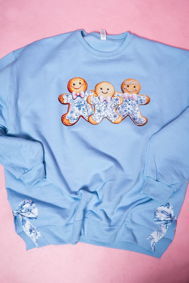 Side Bows Gingerbread Chinoiserie Christmas Unisex NuBlend Crew Sweatshirt