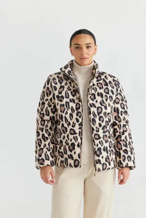 Sillian Puffer Jacket in Animal Print