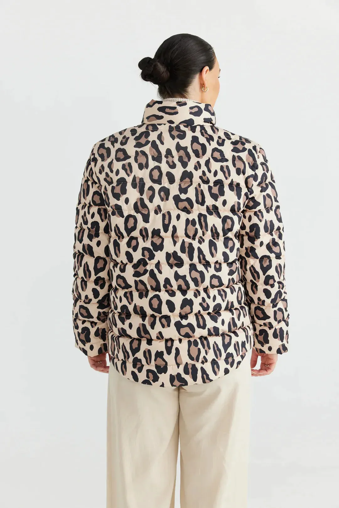 Sillian Puffer Jacket in Animal Print