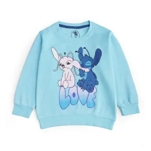 Sky Blue Fleece Graphic Sweatshirt
