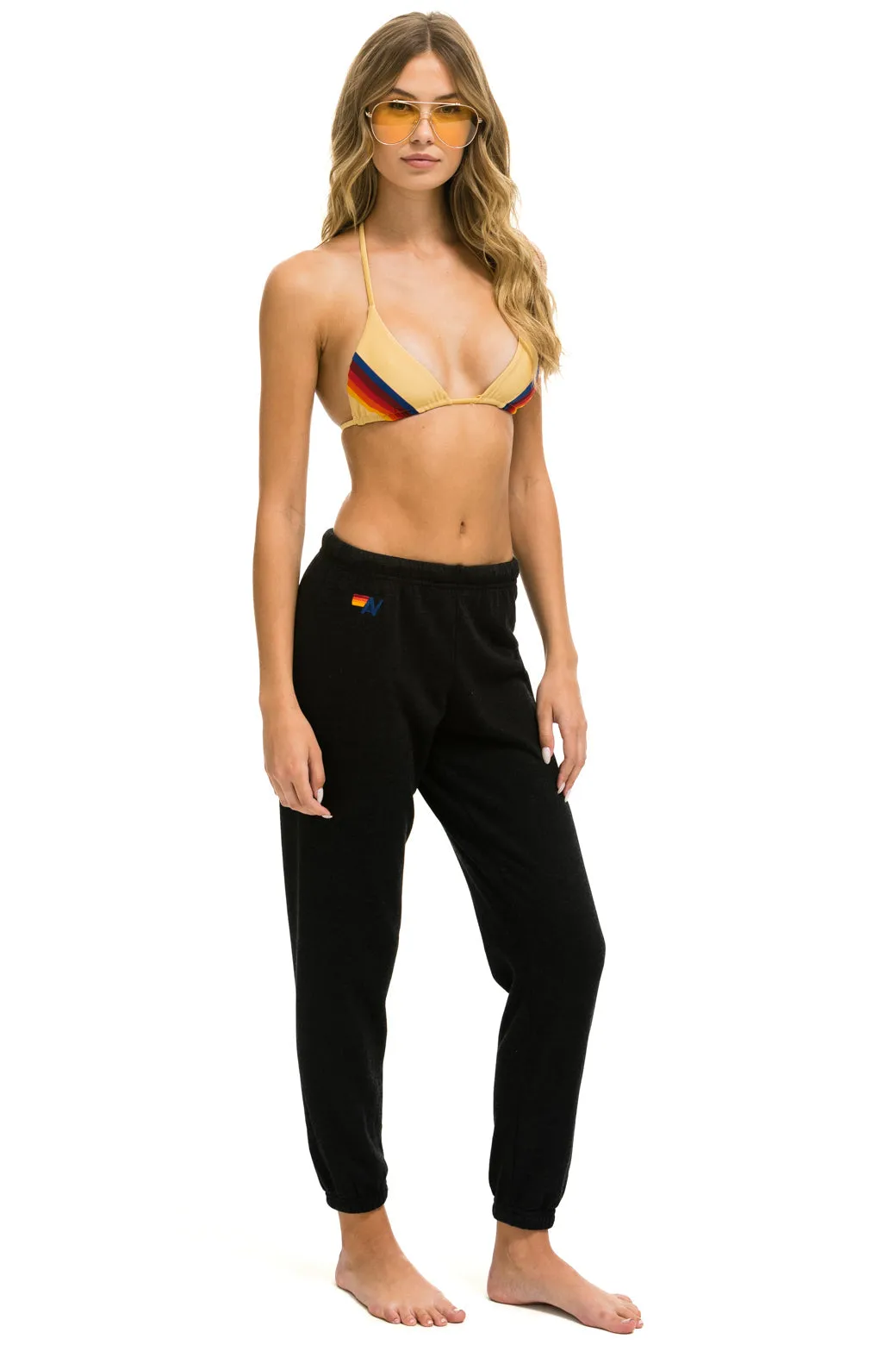 SMILEY 2 LIGHT WEIGHT SWEATPANTS - BLACK