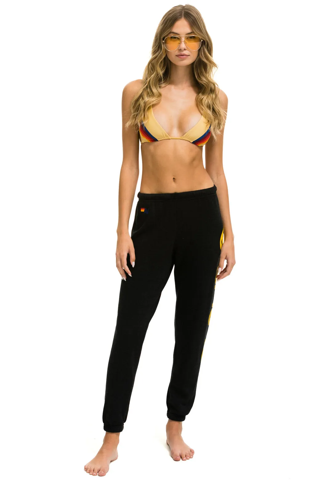 SMILEY 2 LIGHT WEIGHT SWEATPANTS - BLACK
