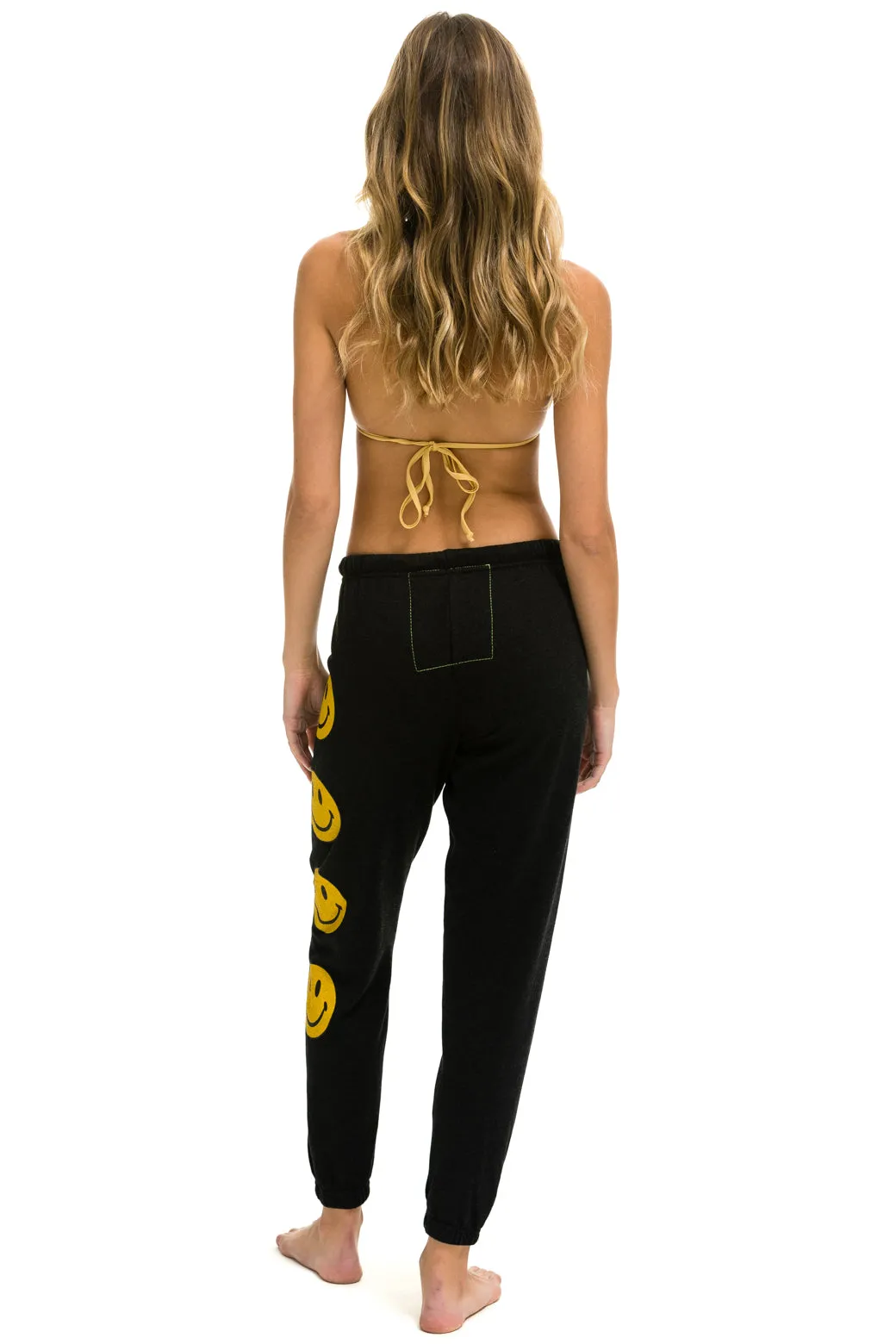 SMILEY 2 LIGHT WEIGHT SWEATPANTS - BLACK