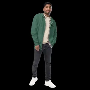 Snake Fleece Zip Up Hoodie with Jersey-Lined Hood & Metal Zipper