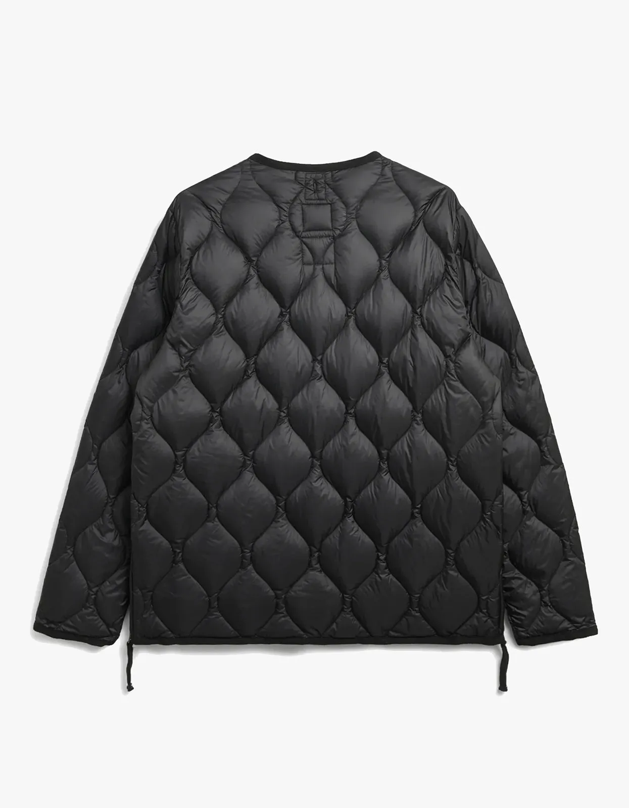 Soft Shell Military V Neck W Zip Down Jacket - Black